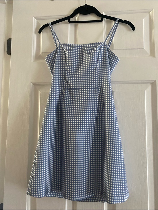 French Connection Dresses & Skirts - French Connection Light Blue and White Gingham Mini Dress